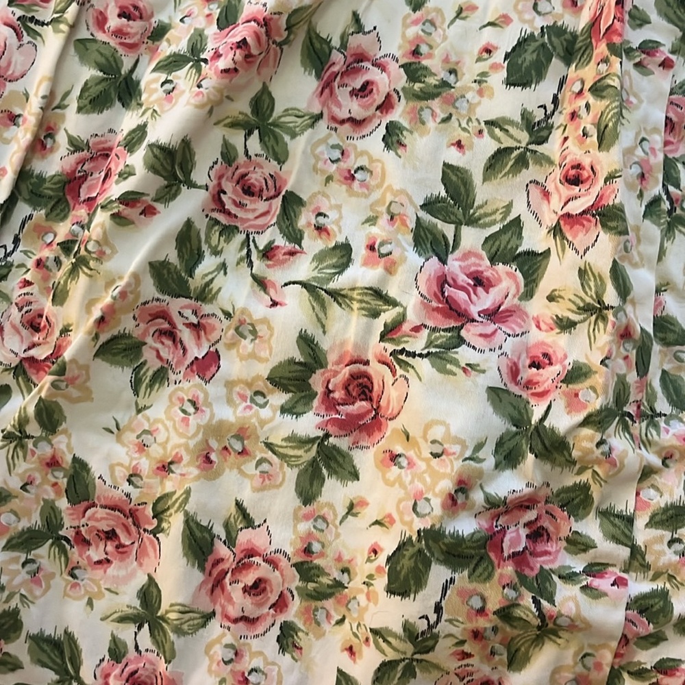🌷💕🩷Vintage Herman Geist floral cotton prairie pleated full skirt w pockets!!